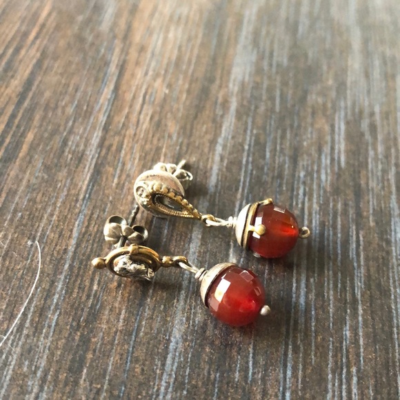 Semi precious stone drop earrings